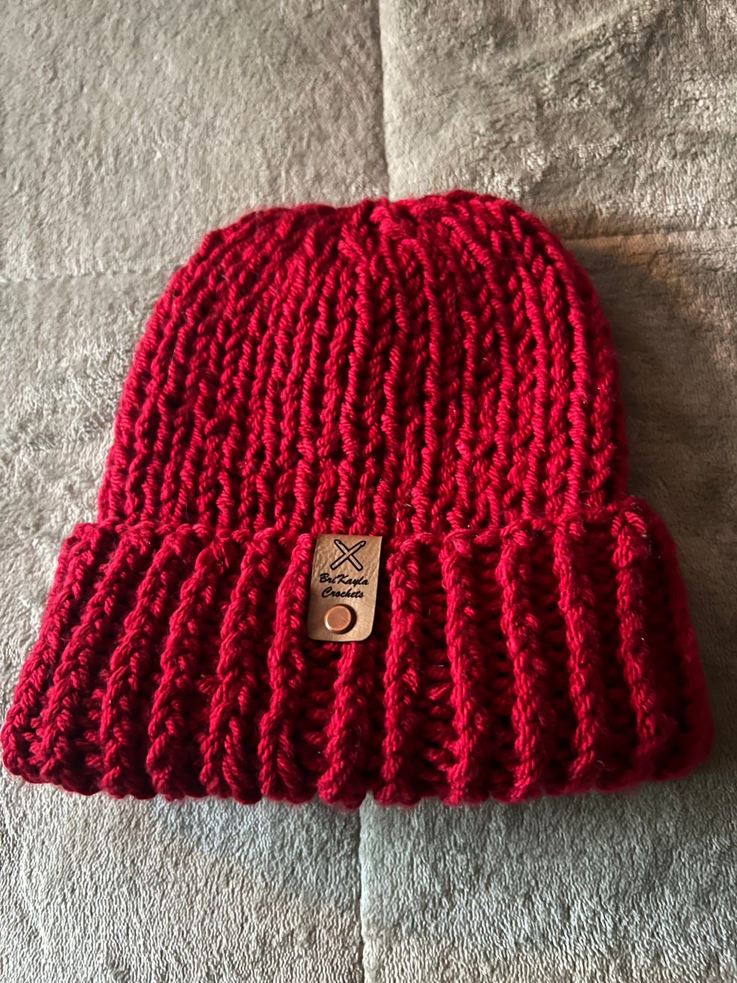 Red Chunky Knit Beanie