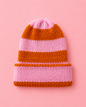 Pink and Orange Stripped Beanie