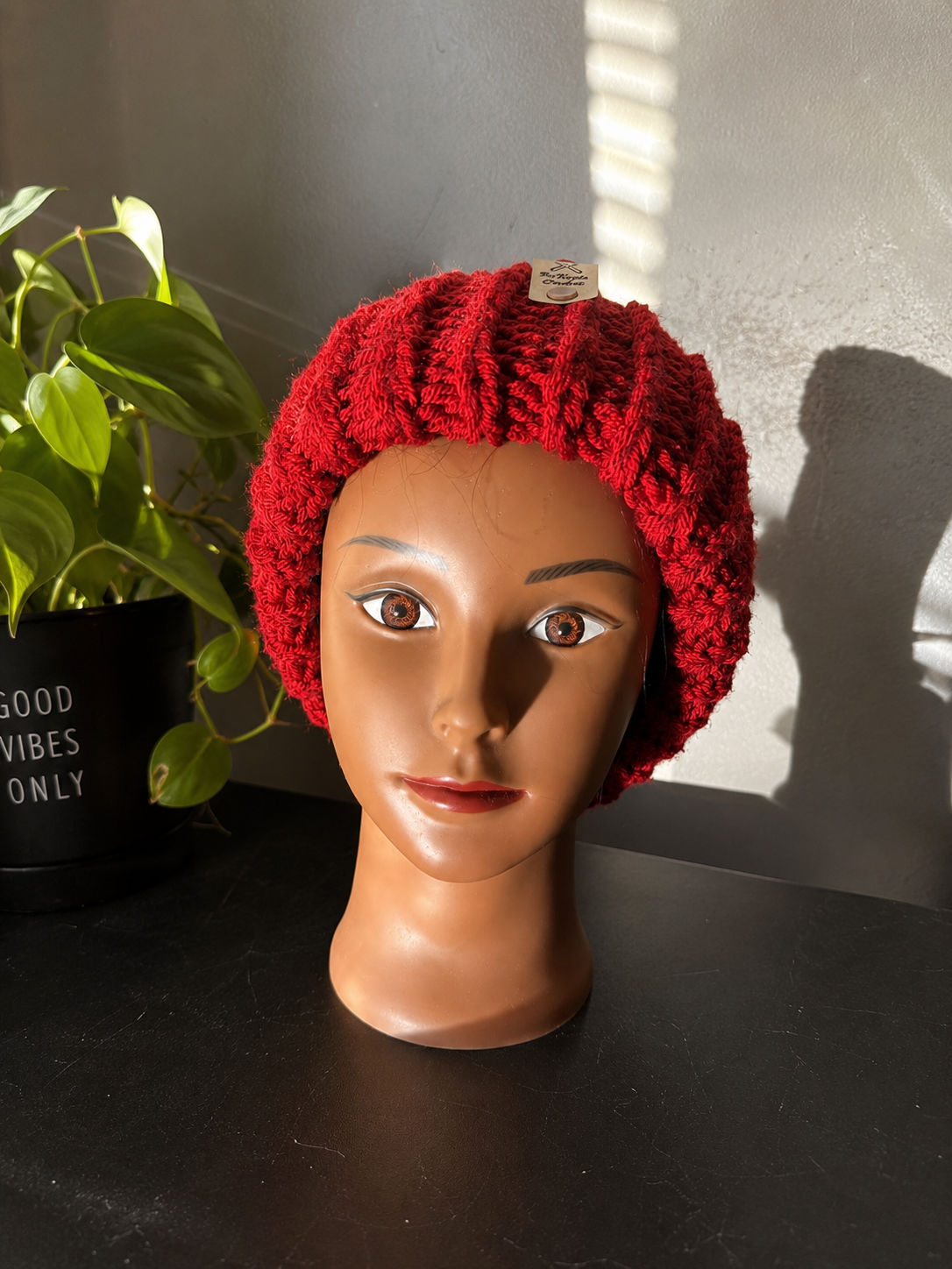 Red Chunky Knit Beanie
