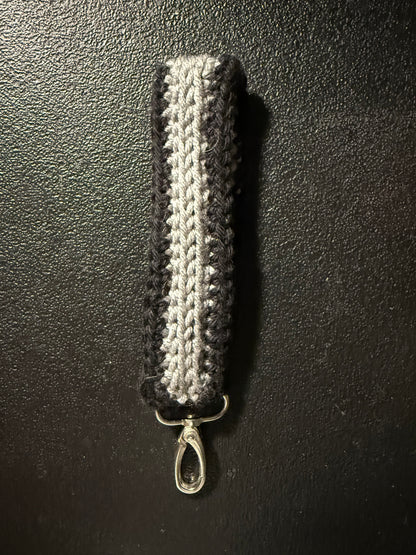 Black and Grey Keychain Wristlet