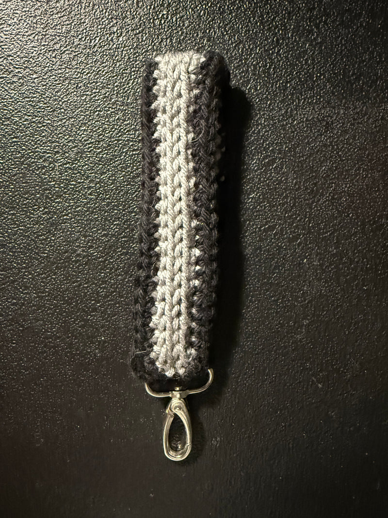 Black and Grey Keychain Wristlet