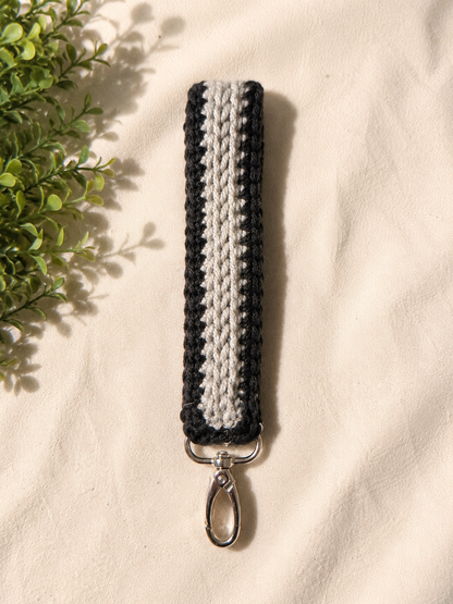 Black and Grey Keychain Wristlet